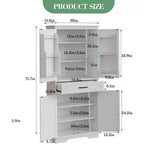 COZONY Armoire de cuisine haute de 183 cm avec tiroir et étagères réglables, buffet de rangement style ferme pour salle à manger ou buanderie