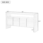Luxystar Buffet moderne avec 4 portes et étagère ouverte, Table console, Noir
