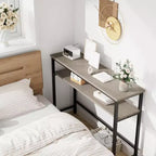 Console de 39 po, table de canapé étroite à 2 niveaux, table derrière le canapé avec étagère réglable, console de salon, couloir, entrée