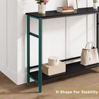 Console de 39 po, table de canapé étroite à 2 niveaux, table derrière le canapé avec étagère réglable, console de salon, couloir, entrée