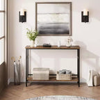 Console de 39 po, table de canapé étroite à 2 niveaux, table derrière le canapé avec étagère réglable, console de salon, couloir, entrée