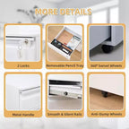 Acekool Caisson de bureau mobile à 3 tiroirs – Rangement verrouillable avec roulettes anti-basculement, compatible avec les dossiers lettres/format légal/A4, organisateur sous le bureau, noir