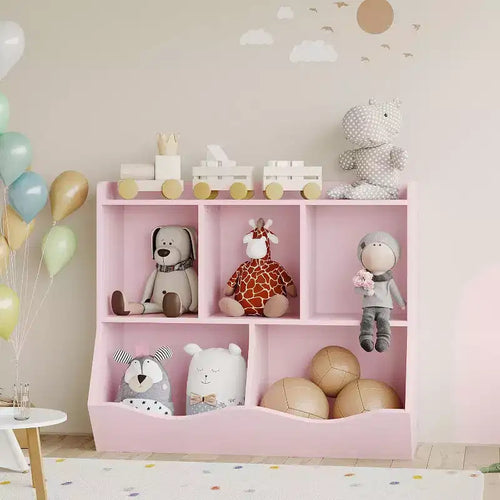 Acekool Bibliothèque pour enfants avec compartiments de rangement, organiseur de jouets et étagère à livres pour salle de jeux, chambre d'enfant, crèche, blanc
