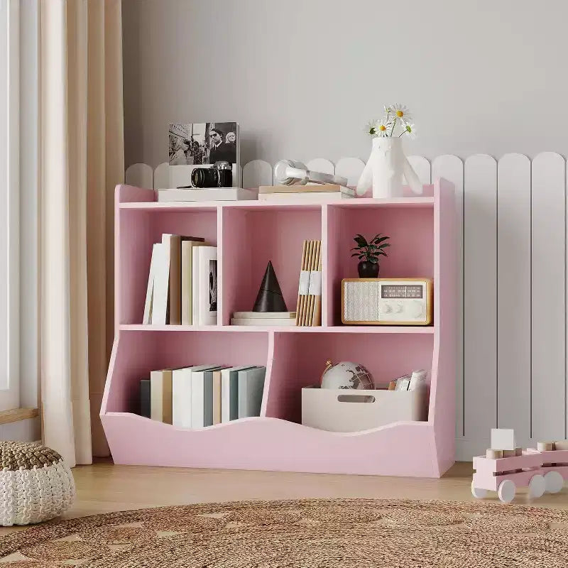 Acekool Bibliothèque pour enfants avec compartiments de rangement, organiseur de jouets et étagère à livres pour salle de jeux, chambre d'enfant, crèche, blanc