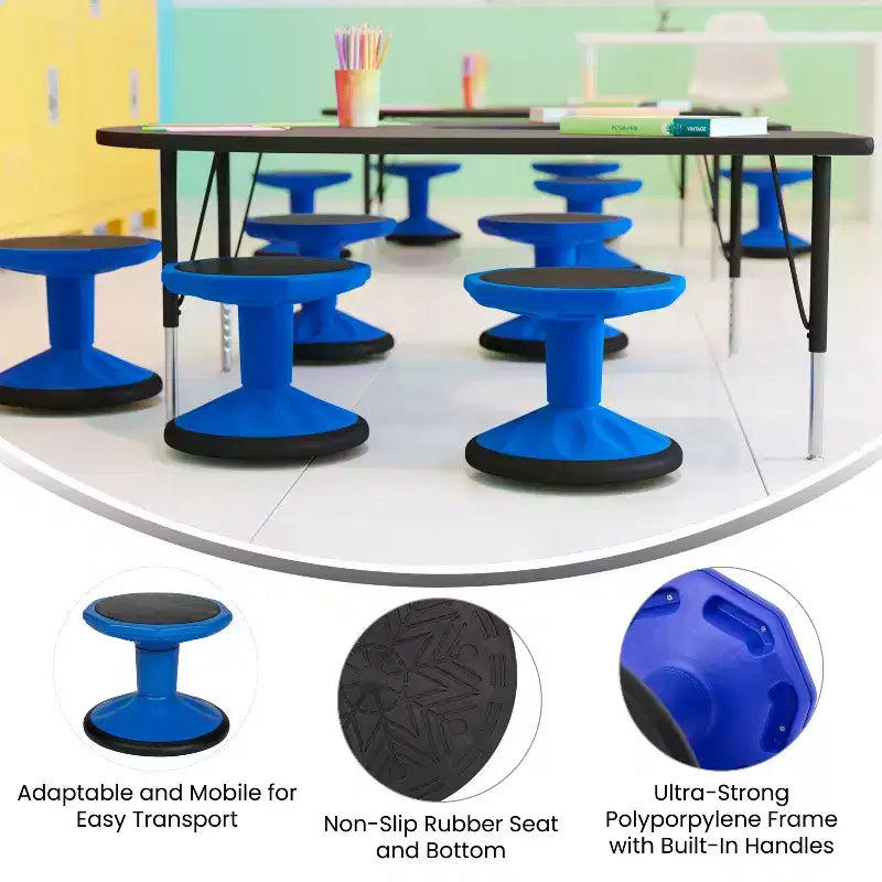 Flash Furniture Lucas Tabouret actif flexible à hauteur fixe pour enfant pour la salle de classe et la maison avec base antidérapante