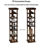 Tree City - Meuble à Chaussures Vertical en Bois à 7 Niveaux de 114 cm pour Entrée, Placard et Petits Espaces, Peut Contenir 7 à 10 Paires