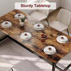 Grande table de cuisine rectangulaire de 180 cm, table à manger en bois de style rustique pour 8 personnes, table de dîner moderne pour la maison, le bureau, la salle à manger, le salon