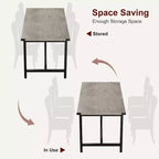 Grande table de cuisine rectangulaire de 180 cm, table à manger en bois de style rustique pour 8 personnes, table de dîner moderne pour la maison, le bureau, la salle à manger, le salon