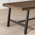 Grande table à manger rectangulaire de 160 cm pour 4 à 6 personnes, table de cuisine rustique en bois avec pieds en métal, table de patio industrielle pour salon, salle à manger