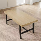 Grande table à manger rectangulaire de 160 cm pour 4 à 6 personnes, table de cuisine rustique en bois avec pieds en métal, table de patio industrielle pour salon, salle à manger