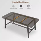 Grande table à manger rectangulaire de 160 cm pour 4 à 6 personnes, table de cuisine rustique en bois avec pieds en métal, table de patio industrielle pour salon, salle à manger