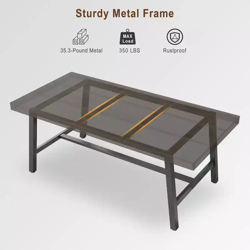 Grande table à manger rectangulaire de 160 cm pour 4 à 6 personnes, table de cuisine rustique en bois avec pieds en métal, table de patio industrielle pour salon, salle à manger
