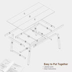 Grande table à manger rectangulaire de 160 cm pour 4 à 6 personnes, table de cuisine rustique en bois avec pieds en métal, table de patio industrielle pour salon, salle à manger