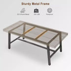 Grande table à manger rectangulaire de 160 cm pour 4 à 6 personnes, table de cuisine rustique en bois avec pieds en métal, table de patio industrielle pour salon, salle à manger
