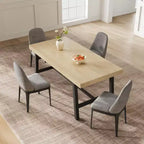 Grande table à manger rectangulaire de 160 cm pour 4 à 6 personnes, table de cuisine rustique en bois avec pieds en métal, table de patio industrielle pour salon, salle à manger