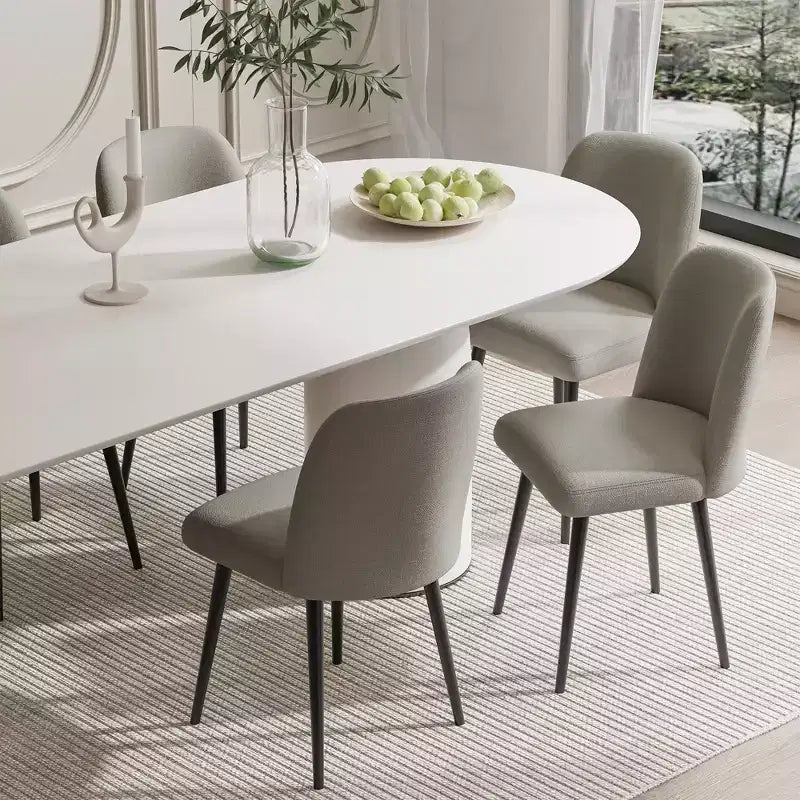 MAYEERTY Chaise de salle à manger pied en métal noir gris pour salle à manger cuisine