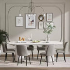 MAYEERTY Chaise de salle à manger pied en métal noir gris pour salle à manger cuisine