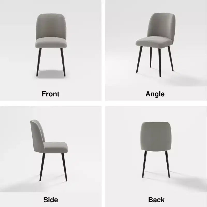 MAYEERTY Chaise de salle à manger pied en métal noir gris pour salle à manger cuisine