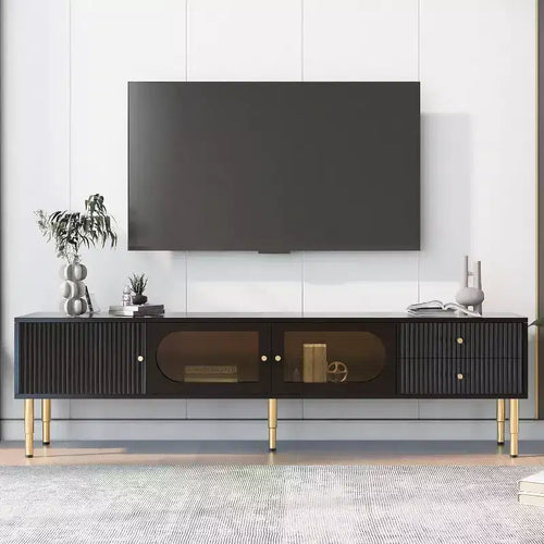 Acekool TV Stand with Storage Drawers and Cabinets, Easy Assembly Media Console for TVs up to 80, White