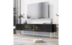 Meuble TV Acekool avec tiroirs de rangement et armoires, console multimédia facile à assembler pour téléviseurs jusqu'à 80 pouces, blanc