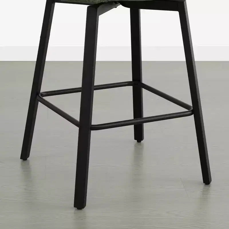Tabouret de comptoir pivotant moderne Spruce&Spring avec dossier bas incurvé et assise rembourrée moelleuse