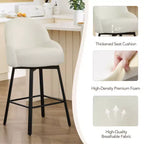 Tabouret de comptoir pivotant moderne Spruce&Spring avec dossier bas incurvé et assise rembourrée moelleuse