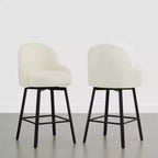 Tabouret de comptoir pivotant moderne Spruce&Spring avec dossier bas incurvé et assise rembourrée moelleuse