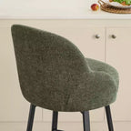 Tabouret de comptoir pivotant moderne Spruce&Spring avec dossier bas incurvé et assise rembourrée moelleuse