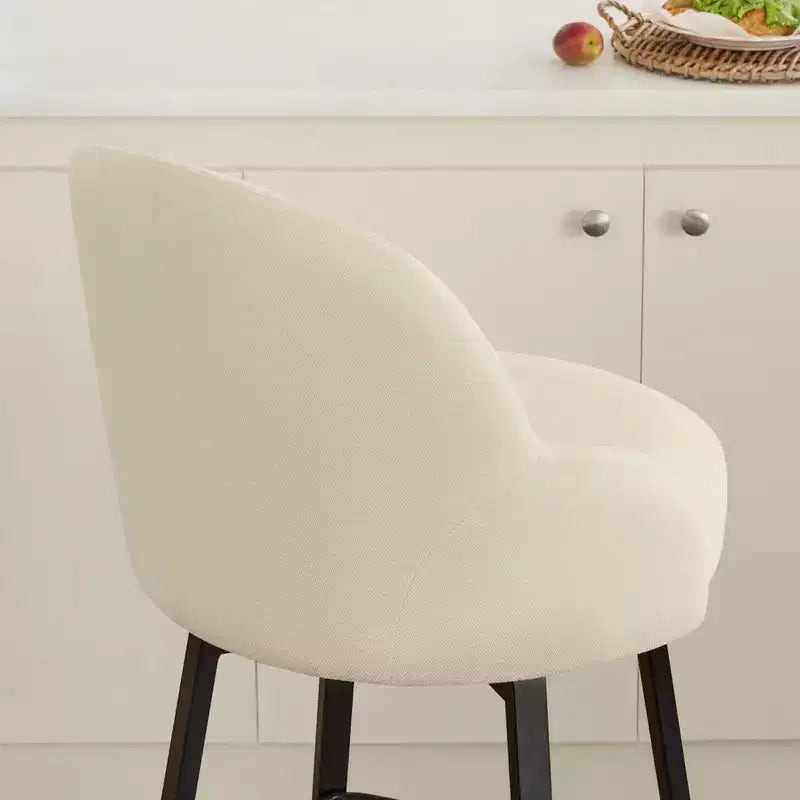 Tabouret de comptoir pivotant moderne Spruce&Spring avec dossier bas incurvé et assise rembourrée moelleuse