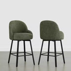 Tabouret de comptoir pivotant moderne Spruce&Spring avec dossier bas incurvé et assise rembourrée moelleuse
