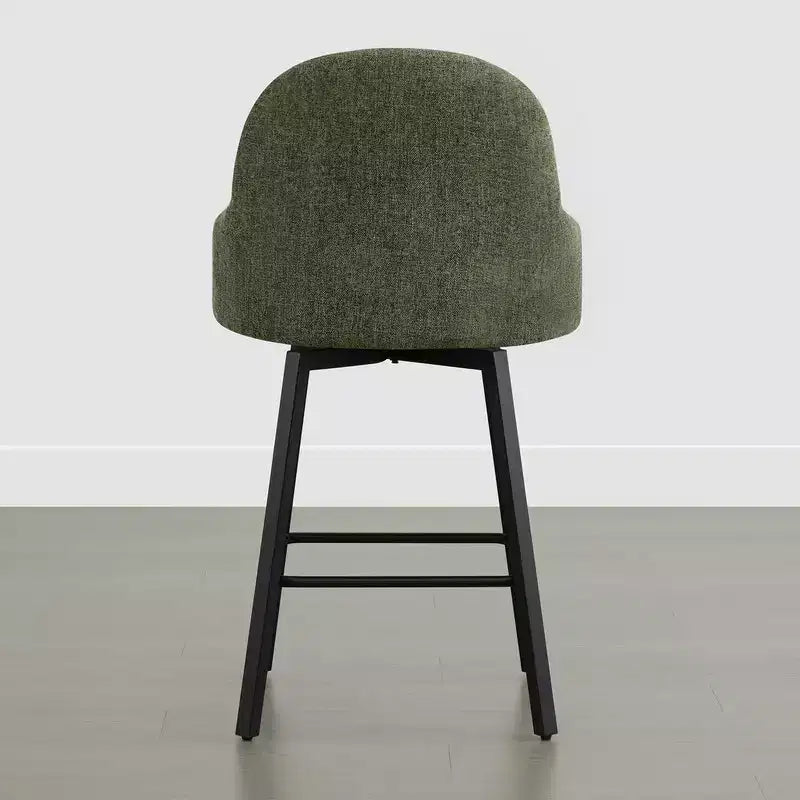 Tabouret de comptoir pivotant moderne Spruce&Spring avec dossier bas incurvé et assise rembourrée moelleuse