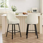 Tabouret de comptoir pivotant moderne Spruce&Spring avec dossier bas incurvé et assise rembourrée moelleuse