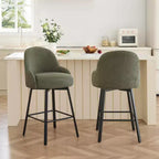 Tabouret de comptoir pivotant moderne Spruce&Spring avec dossier bas incurvé et assise rembourrée moelleuse