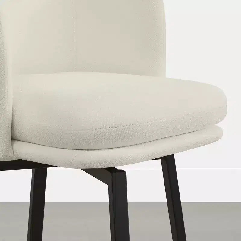 Tabouret de comptoir pivotant Spruce&Spring avec dossier incurvé, assise double épaisseur et piètement en métal