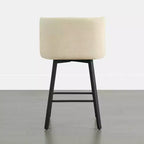 Tabouret de comptoir pivotant Spruce&Spring avec dossier incurvé, assise double épaisseur et piètement en métal