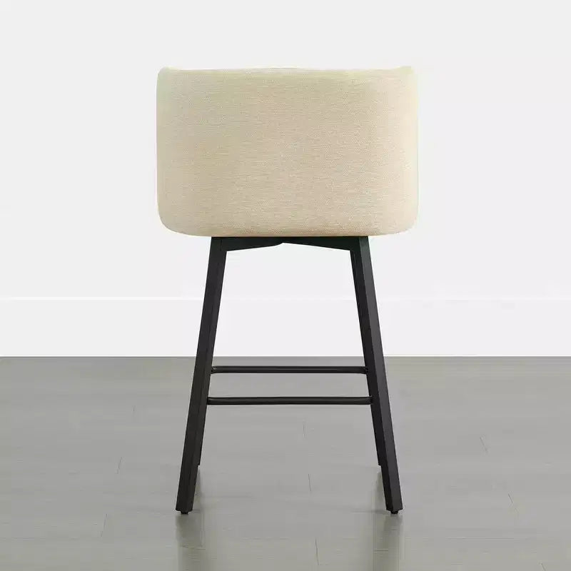 Tabouret de comptoir pivotant Spruce&Spring avec dossier incurvé, assise double épaisseur et piètement en métal