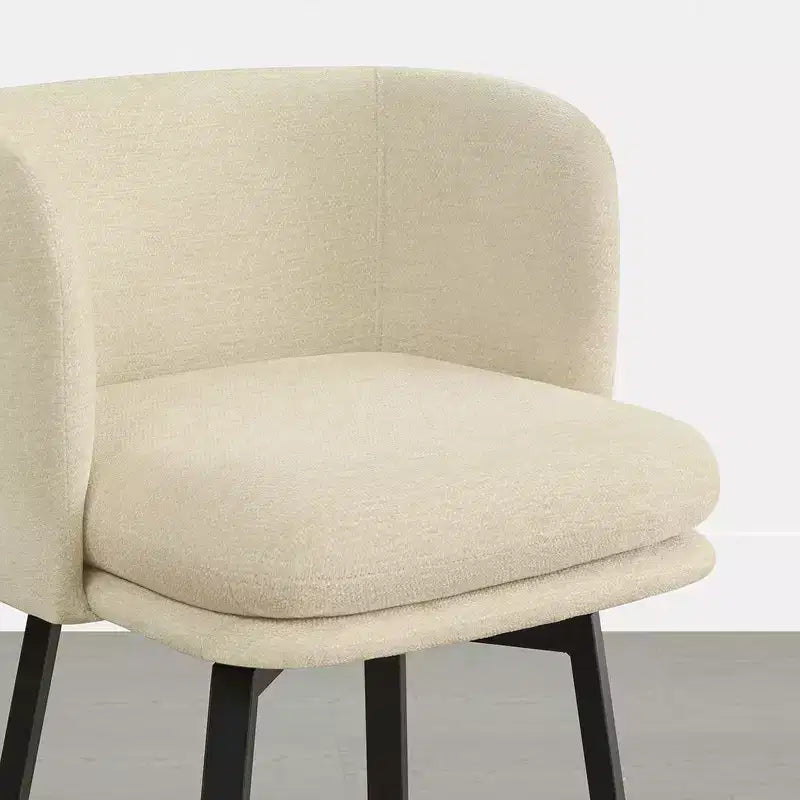 Tabouret de comptoir pivotant Spruce&Spring avec dossier incurvé, assise double épaisseur et piètement en métal