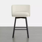 Tabouret de comptoir pivotant Spruce&Spring avec dossier incurvé, assise double épaisseur et piètement en métal