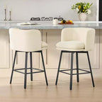 Tabouret de comptoir pivotant Spruce&Spring avec dossier incurvé, assise double épaisseur et piètement en métal
