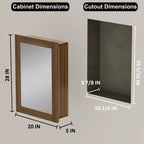 Armoire de salle de bain avec miroir, armoire murale en bois avec miroir et étagères intérieures réglables