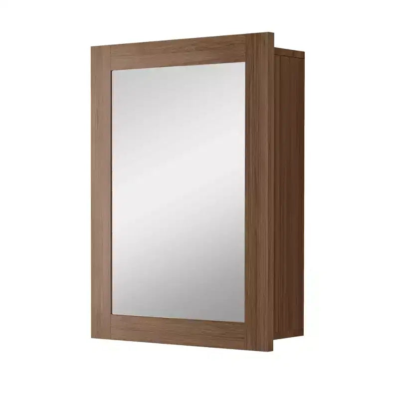 Armoire de salle de bain avec miroir, armoire murale en bois avec miroir et étagères intérieures réglables