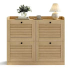 Meuble à chaussures avec tiroirs basculants, Meuble à chaussures étroit avec pieds en bois, Organisateur de chaussures autoportant pour couloir, chambre, salon