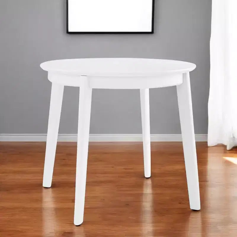 HomeRoots 36 Table à Manger Ronde Blanche en Bois