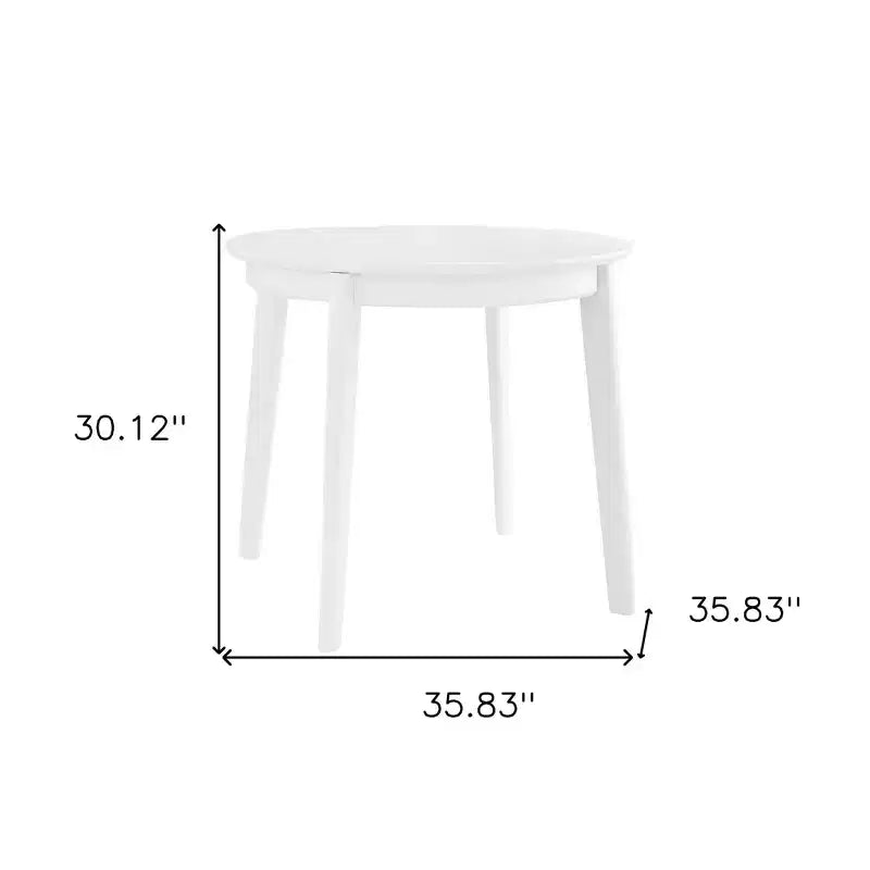 HomeRoots 36 Table à Manger Ronde Blanche en Bois