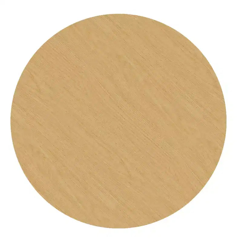 PexFix Table de salle à manger ronde 117 cm pour 4 personnes avec plateau à bords arqués et pieds cannelés pour salon salle à manger café bureau Naturel