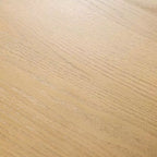 PexFix Table de salle à manger ronde 117 cm pour 4 personnes avec plateau à bords arqués et pieds cannelés pour salon salle à manger café bureau Naturel