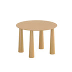 PexFix Table à manger ronde 45" pour 4 personnes avec plateau à bords incurvés et 4 pieds coniques, pour salon, salle à manger, café, bureau, robuste, couleur naturelle