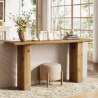 Console en bois massif Lantine, table d'entrée de 160 cm de long, table de canapé rustique pour salon, foyer, couloir, assemblage facile