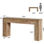 Lantine Table console extra longue de 180 cm pour entrée, table d'appoint étroite derrière le canapé, convient pour couloir, hall d'entrée, salon, marron