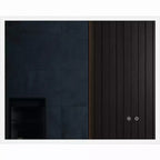 Miroir de salle de bain à LED, Miroir en verre rétroéclairé mural, Miroir lumineux intelligent à double commande (horizontal/vertical) blanc